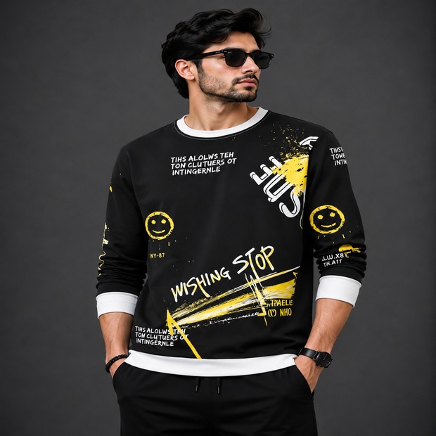Polyester Full Sleeve Tshirt For Men